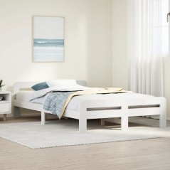 vidaXL Massivholzbett ohne Matratze Weiß 120x190 cm Kiefernholz