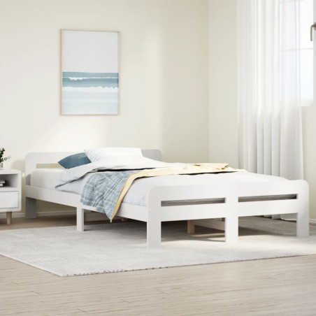 vidaXL Massivholzbett ohne Matratze Weiß 120x190 cm Kiefernholz