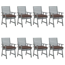 Garten-Essstühle mit Kissen 8 Stk. Massivholz Akazie