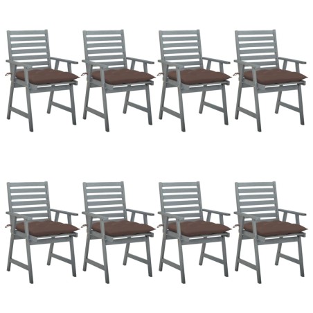 Garten-Essstühle mit Kissen 8 Stk. Massivholz Akazie