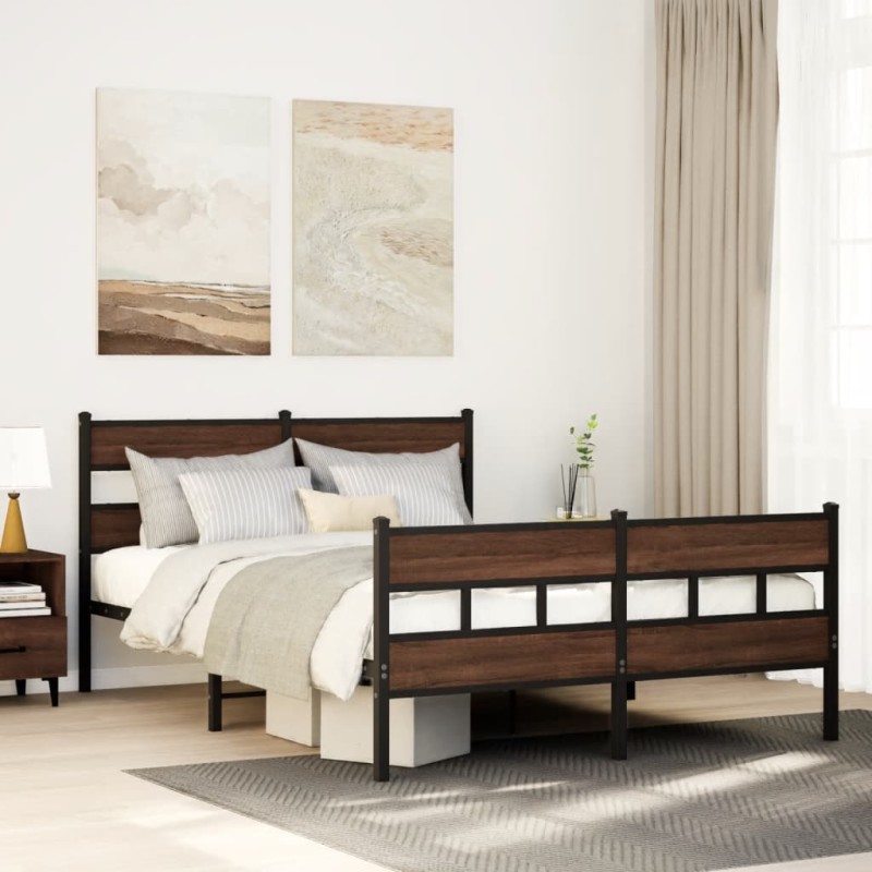 vidaXL Bettgestell ohne Matratze mit Kopf- und Fußteil 140x190 cm vidaXL Bettgestell ohne Matratze mit Kopf- und Fußteil 140x190 cm