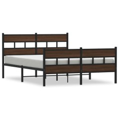 vidaXL Bettgestell ohne Matratze mit Kopf- und Fußteil 140x190 cm