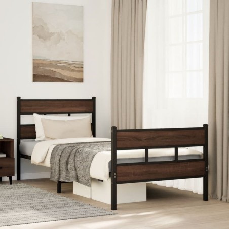 vidaXL Bettgestell ohne Matratze mit Kopf- und Fußteil 90x200 cm