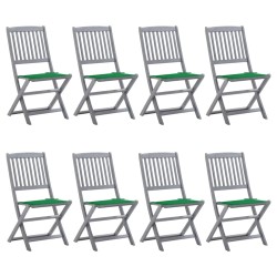 Klappbare Gartenstühle 8 Stk. mit Kissen Massivholz Akazie