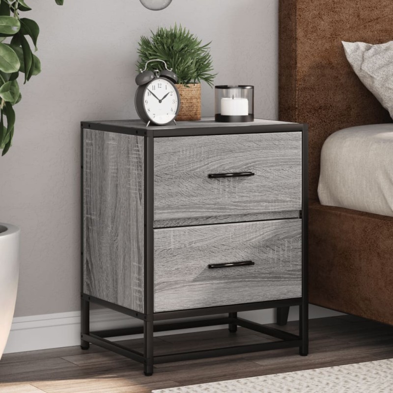 vidaXL Nachttisch Grau Sonoma 40x31x50 cm Holzwerkstoff vidaXL Nachttisch Grau Sonoma 40x31x50 cm Holzwerkstoff