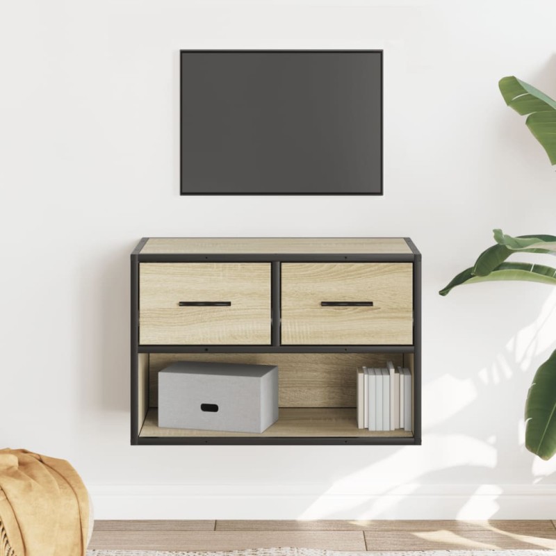 vidaXL TV-Schrank Sonoma-Eiche 60x31x39,5 cm Holzwerkstoff und Metall vidaXL TV-Schrank Sonoma-Eiche 60x31x39,5 cm Holzwerkstoff und Metall