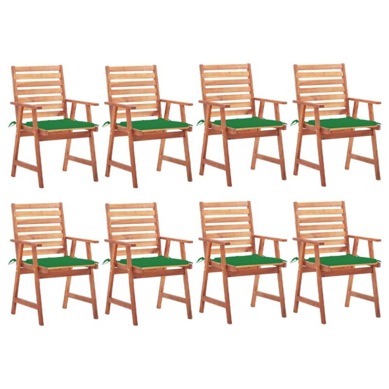 vidaXL Garten-Essstühle 8 Stk. mit Kissen Massivholz Akazie vidaXL Garten-Essstühle 8 Stk. mit Kissen Massivholz Akazie