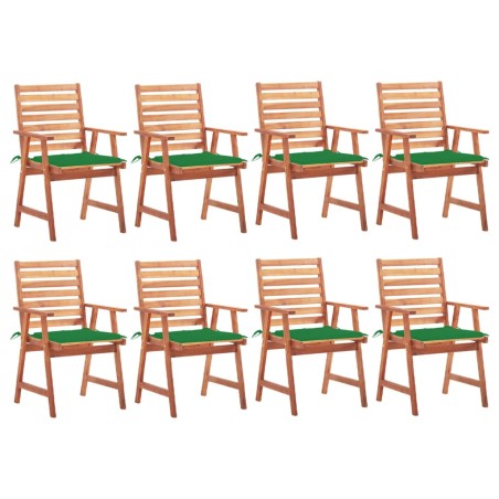 vidaXL Garten-Essstühle 8 Stk. mit Kissen Massivholz Akazie 