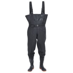vidaXL Wathose mit Stiefeln und Gürtel Schwarz Größe 45