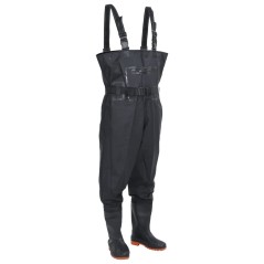 vidaXL Wathose mit Stiefeln und Gürtel Schwarz Größe 43