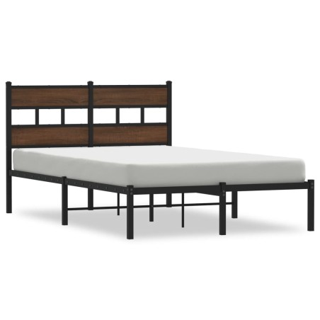 vidaXL Bettgestell ohne Matratze mit Kopfteil Braun Eiche 120x190 cm