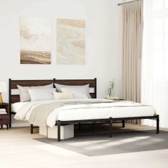 vidaXL Bettgestell ohne Matratze mit Kopfteil Braun Eiche 180x200 cm