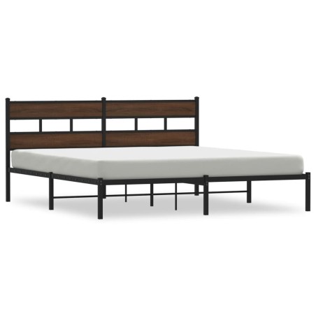 vidaXL Bettgestell ohne Matratze mit Kopfteil Braun Eiche 190x200 cm