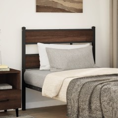 vidaXL Kopfteil Braun Eichen-Optik 107 cm Stahl und Holzwerkstoff