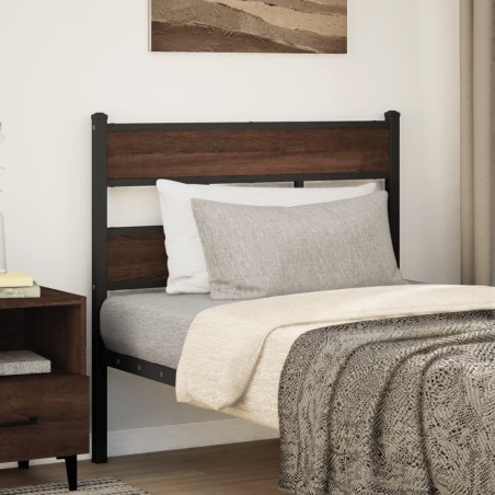 vidaXL Kopfteil Braun Eichen-Optik 107 cm Stahl und Holzwerkstoff
