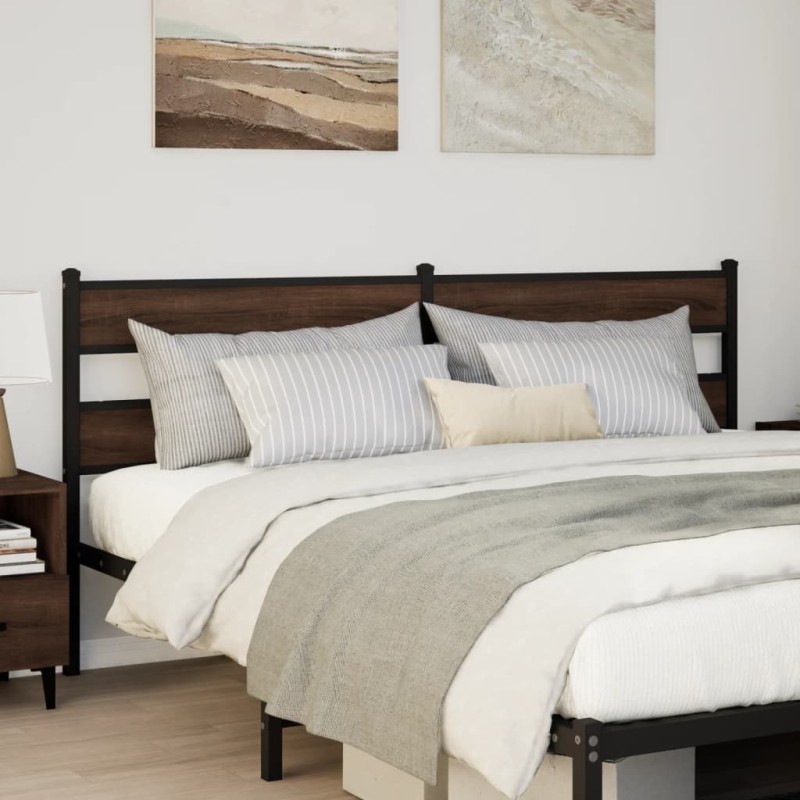 vidaXL Kopfteil Braun Eichen-Optik 190 cm Stahl und Holzwerkstoff vidaXL Kopfteil Braun Eichen-Optik 190 cm Stahl und Holzwerkstoff
