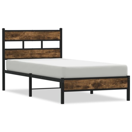 vidaXL Bettgestell ohne Matratze mit Kopfteil Sonoma-Eiche 100x200 cm