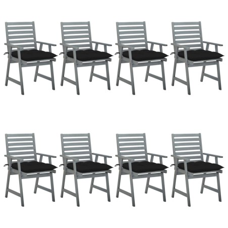 Garten-Essstühle mit Kissen 8 Stk. Massivholz Akazie