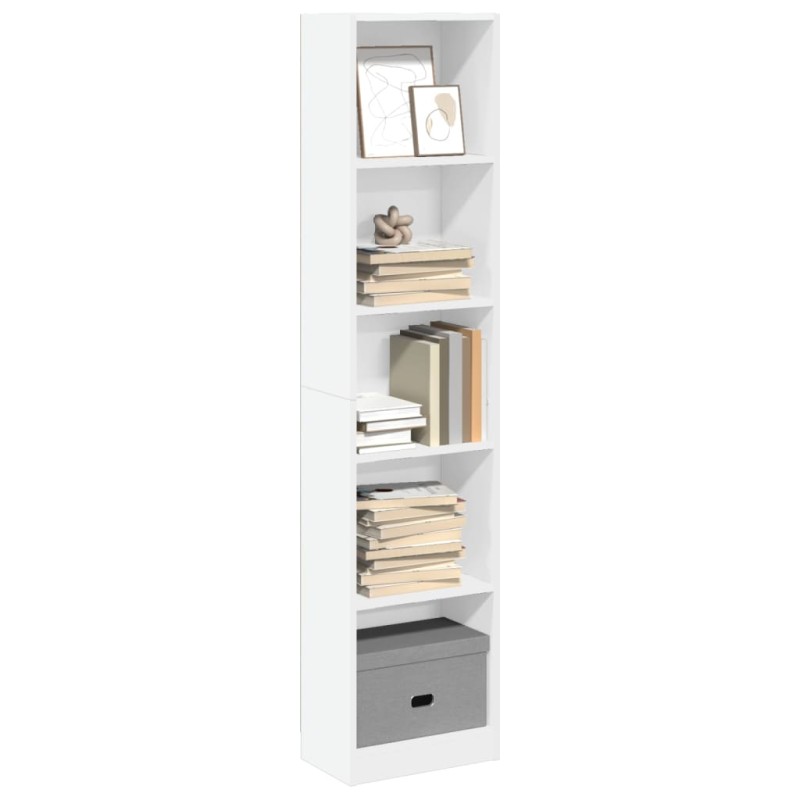 vidaXL Bücherregal Weiß 40x24x176 cm Holzwerkstoff vidaXL Bücherregal Weiß 40x24x176 cm Holzwerkstoff