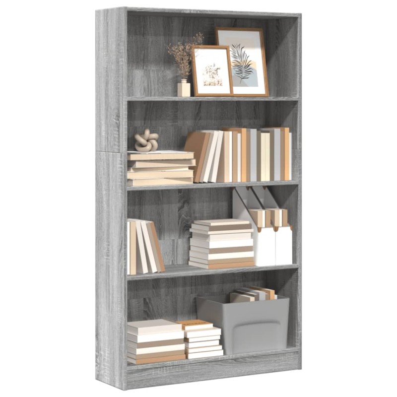 vidaXL Bücherregal Grau Sonoma 80x24x143 cm Holzwerkstoff vidaXL Bücherregal Grau Sonoma 80x24x143 cm Holzwerkstoff