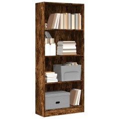 vidaXL Bücherregal Räuchereiche 60x24x143 cm Holzwerkstoff