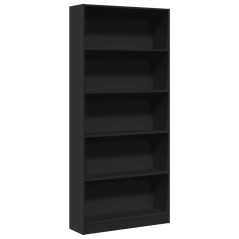 vidaXL Bücherregal Schwarz 80x24x176 cm Holzwerkstoff