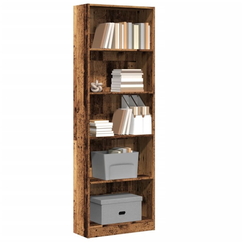 vidaXL Bücherregal Altholz-Optik 60x24x176 cm Holzwerkstoff vidaXL Bücherregal Altholz-Optik 60x24x176 cm Holzwerkstoff