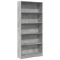 vidaXL Bücherregal Betongrau 80x24x176 cm Holzwerkstoff vidaXL Bücherregal Betongrau 80x24x176 cm Holzwerkstoff