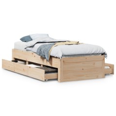 vidaXL Massivholzbett ohne Matratze mit Schubladen 90x200 cm