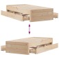 vidaXL Massivholzbett ohne Matratze mit Schubladen 90x200 cm vidaXL Massivholzbett ohne Matratze mit Schubladen 90x200 cm
