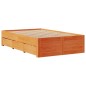 vidaXL Massivholzbett ohne Matratze mit Schubladen Braun 120x190 cm vidaXL Massivholzbett ohne Matratze mit Schubladen Braun 120x190 cm