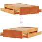 vidaXL Massivholzbett ohne Matratze mit Schubladen Braun 120x190 cm vidaXL Massivholzbett ohne Matratze mit Schubladen Braun 120x190 cm