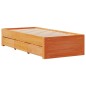 vidaXL Massivholzbett ohne Matratze mit Schubladen Braun 75x190 cm vidaXL Massivholzbett ohne Matratze mit Schubladen Braun 75x190 cm