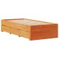 vidaXL Massivholzbett ohne Matratze mit Schubladen Braun 75x190 cm vidaXL Massivholzbett ohne Matratze mit Schubladen Braun 75x190 cm