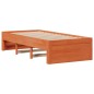vidaXL Massivholzbett ohne Matratze mit Schubladen Braun 75x190 cm vidaXL Massivholzbett ohne Matratze mit Schubladen Braun 75x190 cm