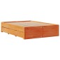 vidaXL Massivholzbett ohne Matratze mit Schubladen Braun 140x190 cm vidaXL Massivholzbett ohne Matratze mit Schubladen Braun 140x190 cm