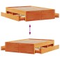 vidaXL Massivholzbett ohne Matratze mit Schubladen Braun 140x190 cm vidaXL Massivholzbett ohne Matratze mit Schubladen Braun 140x190 cm