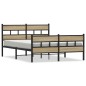 vidaXL Metallbett ohne Matratze Sonoma-Eiche 150x200 cm vidaXL Metallbett ohne Matratze Sonoma-Eiche 150x200 cm