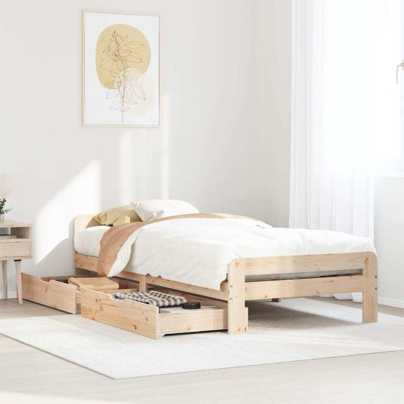 vidaXL Massivholzbett ohne Matratze 75x190 cm Kiefernholz vidaXL Massivholzbett ohne Matratze 75x190 cm Kiefernholz