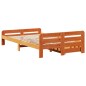 vidaXL Massivholzbett ohne Matratze Wachsbraun 135x190 cm Kiefernholz vidaXL Massivholzbett ohne Matratze Wachsbraun 135x190 cm Kiefernholz