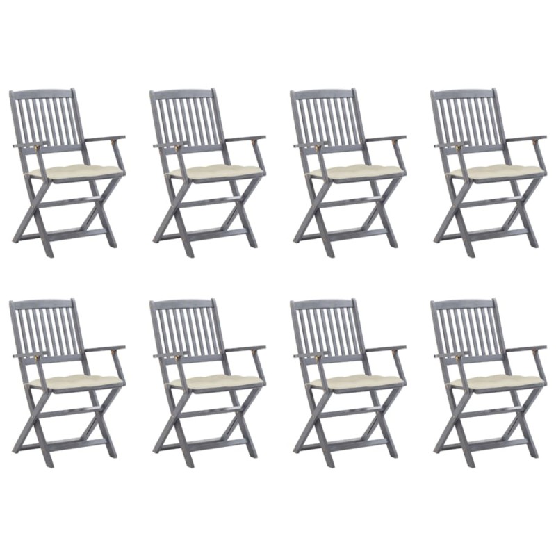Klappbare Gartenstühle 8 Stk. mit Kissen Massivholz Akazie Klappbare Gartenstühle 8 Stk. mit Kissen Massivholz Akazie