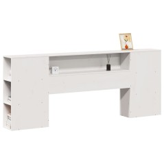 vidaXL Kopfteil mit Stauraum Weiß 200 cm Massivholz Kiefer