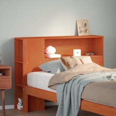 vidaXL Kopfteil mit Stauraum Wachsbraun 90 cm Massivholz Kiefer