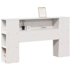 vidaXL Kopfteil mit Stauraum Weiß 160 cm Massivholz Kiefer