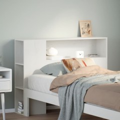 vidaXL Kopfteil mit Stauraum Weiß 75 cm Massivholz Kiefer