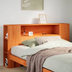vidaXL Kopfteil mit Stauraum Wachsbraun 120 cm Massivholz Kiefer
