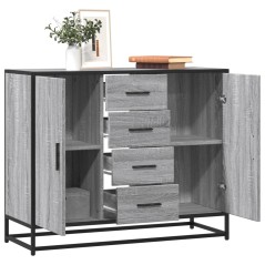 vidaXL Sideboard Grau Sonoma 92x35x76 cm Holzwerkstoff