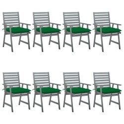 Garten-Essstühle mit Kissen 8 Stk. Massivholz Akazie