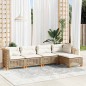 vidaXL 5-tlg. Garten-Sofagarnitur mit Kissen Beige Poly Rattan vidaXL 5-tlg. Garten-Sofagarnitur mit Kissen Beige Poly Rattan