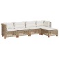 vidaXL 5-tlg. Garten-Sofagarnitur mit Kissen Beige Poly Rattan vidaXL 5-tlg. Garten-Sofagarnitur mit Kissen Beige Poly Rattan